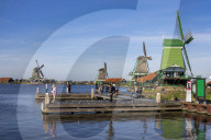 Traditional Dutch Windmills Of The Zaanse Schans Open Air Museum