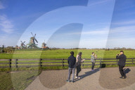Traditional Dutch Windmills Of The Zaanse Schans Open Air Museum
