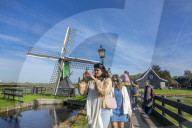 Traditional Dutch Windmills Of The Zaanse Schans Open Air Museum