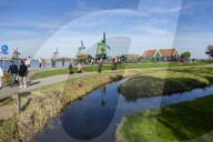 Traditional Dutch Windmills Of The Zaanse Schans Open Air Museum