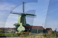 Traditional Dutch Windmills Of The Zaanse Schans Open Air Museum