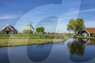 Traditional Dutch Windmills Of The Zaanse Schans Open Air Museum
