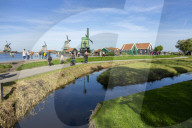 Traditional Dutch Windmills Of The Zaanse Schans Open Air Museum