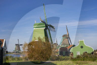 Traditional Dutch Windmills Of The Zaanse Schans Open Air Museum