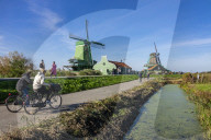 Traditional Dutch Windmills Of The Zaanse Schans Open Air Museum