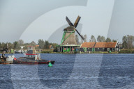 Traditional Dutch Windmills Of The Zaanse Schans Open Air Museum
