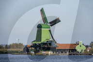 Traditional Dutch Windmills Of The Zaanse Schans Open Air Museum
