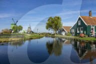 Traditional Dutch Windmills Of The Zaanse Schans Open Air Museum
