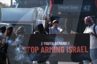 Pro-Palestine Group Youth Demand Blocks Road Leading To Tower Bridge In London On 8 April 2025