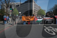 Pro-Palestine Group Youth Demand Blocks Road Leading To Tower Bridge In London On 8 April 2025