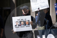 Demonstrators Protest Outside Of Fox News Headquarters In Manhattan