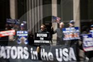Demonstrators Protest Outside Of Fox News Headquarters In Manhattan