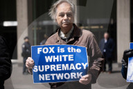 Demonstrators Protest Outside Of Fox News Headquarters In Manhattan