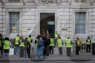 PCS Picket Outside Cabinet Office in London, UK.