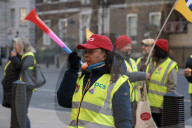 PCS Picket Outside Cabinet Office in London, UK.