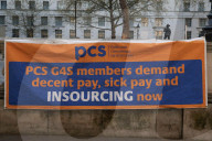 PCS Picket Outside Cabinet Office in London, UK.