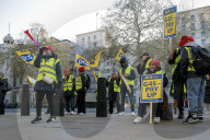 PCS Picket Outside Cabinet Office in London, UK.