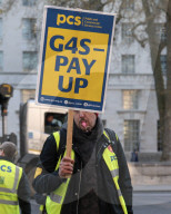 PCS Picket Outside Cabinet Office in London, UK.