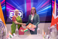 Rachel Reeves UK Chancellor of the Exchequer and the Finance Minister of India meet at the 13th India - UK Economic and Financial Dialogue
