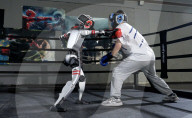Robot boxers slug it out in the ring