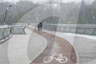 Snowfall in Kyiv in April
