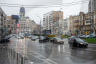 Snowfall in Kyiv in April
