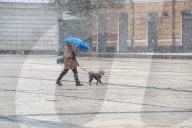 Snowfall in Kyiv in April