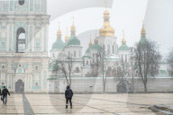Snowfall in Kyiv in April
