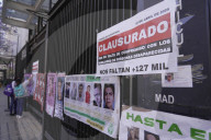 Families And Members Of Collectives Of Missing Persons Staging A Symbolic Protest Outside Of The Senate