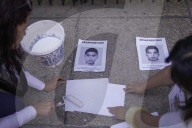 Families And Members Of Collectives Of Missing Persons Staging A Symbolic Protest Outside Of The Senate