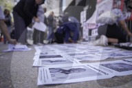 Families And Members Of Collectives Of Missing Persons Staging A Symbolic Protest Outside Of The Senate