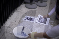 Families And Members Of Collectives Of Missing Persons Staging A Symbolic Protest Outside Of The Senate