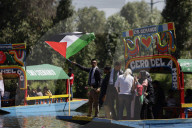 Flower Festival Of The Ejido In Xochimilco, Mexico, Stands In Solidarity With Palestine