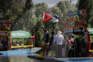 Flower Festival Of The Ejido In Xochimilco, Mexico, Stands In Solidarity With Palestine