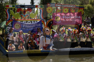 Flower Festival Of The Ejido In Xochimilco, Mexico, Stands In Solidarity With Palestine