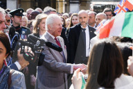 Intestazione: King Of The United Kingdom Charles III And Queen Camilla Rrive At Piazza Del Popolo For The State Visit To The Republic Of Italy In Ravenna