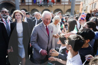 Intestazione: King Of The United Kingdom Charles III And Queen Camilla Rrive At Piazza Del Popolo For The State Visit To The Republic Of Italy In Ravenna