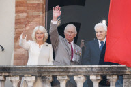 Intestazione: King Of The United Kingdom Charles III And Queen Camilla Rrive At Piazza Del Popolo For The State Visit To The Republic Of Italy In Ravenna