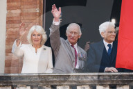 Intestazione: King Of The United Kingdom Charles III And Queen Camilla Rrive At Piazza Del Popolo For The State Visit To The Republic Of Italy In Ravenna