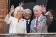 Intestazione: King Of The United Kingdom Charles III And Queen Camilla Rrive At Piazza Del Popolo For The State Visit To The Republic Of Italy In Ravenna