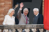 Intestazione: King Of The United Kingdom Charles III And Queen Camilla Rrive At Piazza Del Popolo For The State Visit To The Republic Of Italy In Ravenna