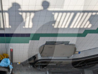 Railway Station Escalator In Munich Under Repair 
