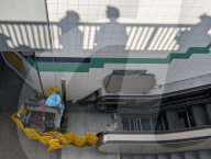 Railway Station Escalator In Munich Under Repair 