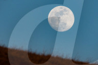 Pink Full Moon Over Abruzzo, Italy