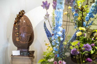 Art Deco-Inspired Chocolate Eggs on Display at Belíåuf in Brussels