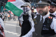 Pro-Palestine Group Youth Demand Blocks Roundabout By Elephant And Castle Station In London, 12 April 2025
