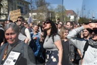 Protesters Protesting Against The Pride Ban On An Illiberal Pride March
