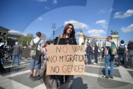 Protesters Protesting Against The Pride Ban On An Illiberal Pride March
