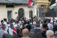 200 People Gather Outside The U.S. Consulate In Barcelona