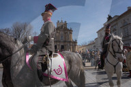 Poles Danced The Polish National Dance Polonaise On Krakowskie Przedmiescie In Warsaw, Poland, On April 12, 2025